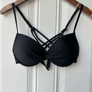 RELLECIGA Black Strappy Push-Up Bra